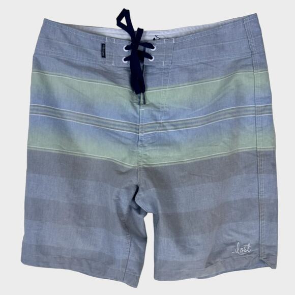Lost S.C. Enterprises CA Mens Size 32 Board Shorts Blue Gray - Picture 1 of 5